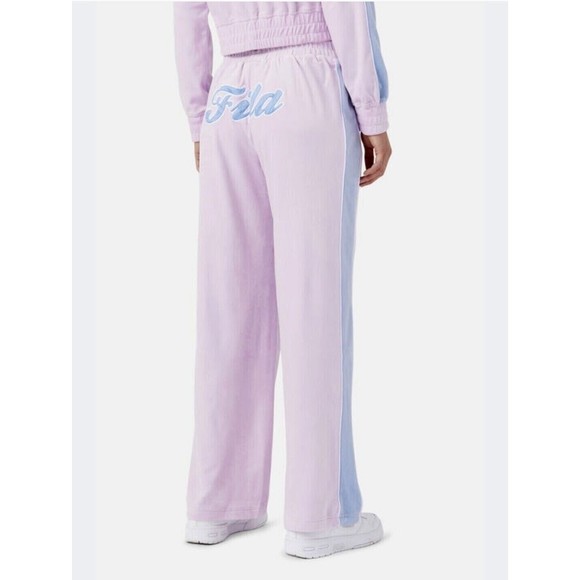 Fila Women's Plus Size Valery Mid-Rise Drawstring Velour Track Pants 3X, 4X - Picture 2 of 2